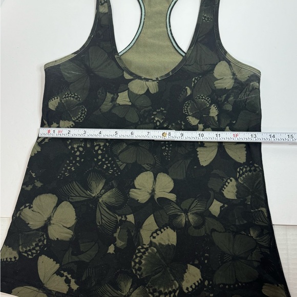 Lululemon Women's Size 0 Tank Sleeveless Green Butterfly Polyester Crew Neck - Picture 4 of 5